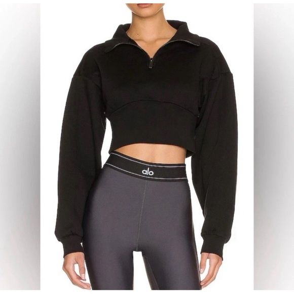 ALO Yoga Vixen Fleece Quarter-Zip Sweatshirt - Picture 2 of 4